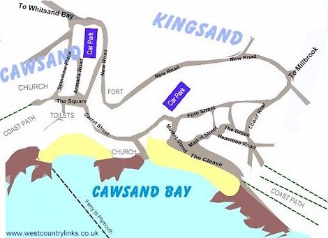 Local map for Kingsand and Cawsand